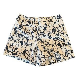 Margaret M Women's Navy White Floral Pull On Shorts Sz S Excellent Condition
